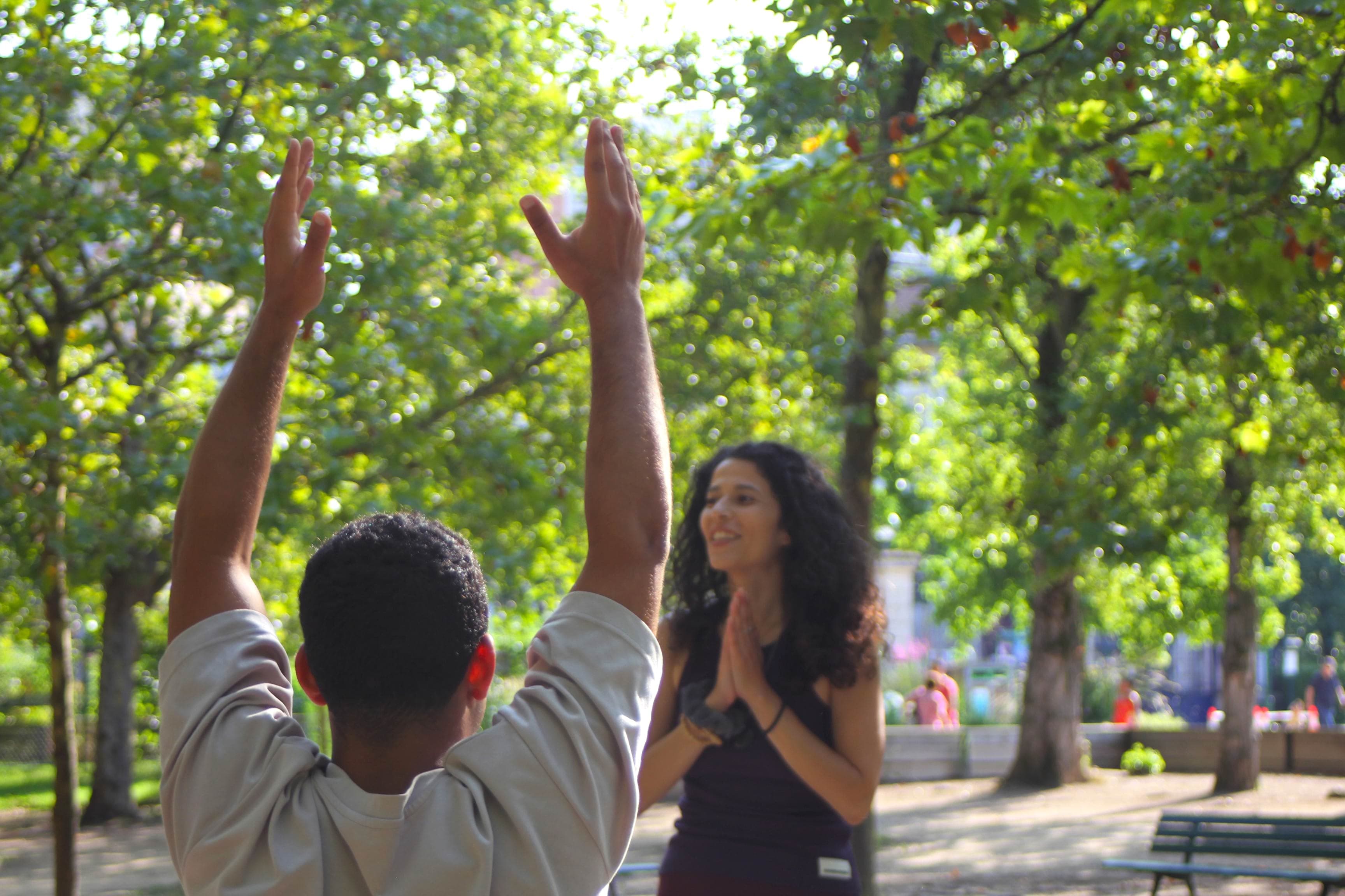 Smile with yoga teacher